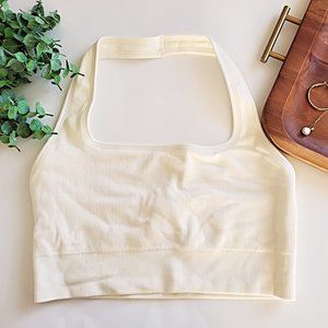 Women's Cream Halter Top Bra